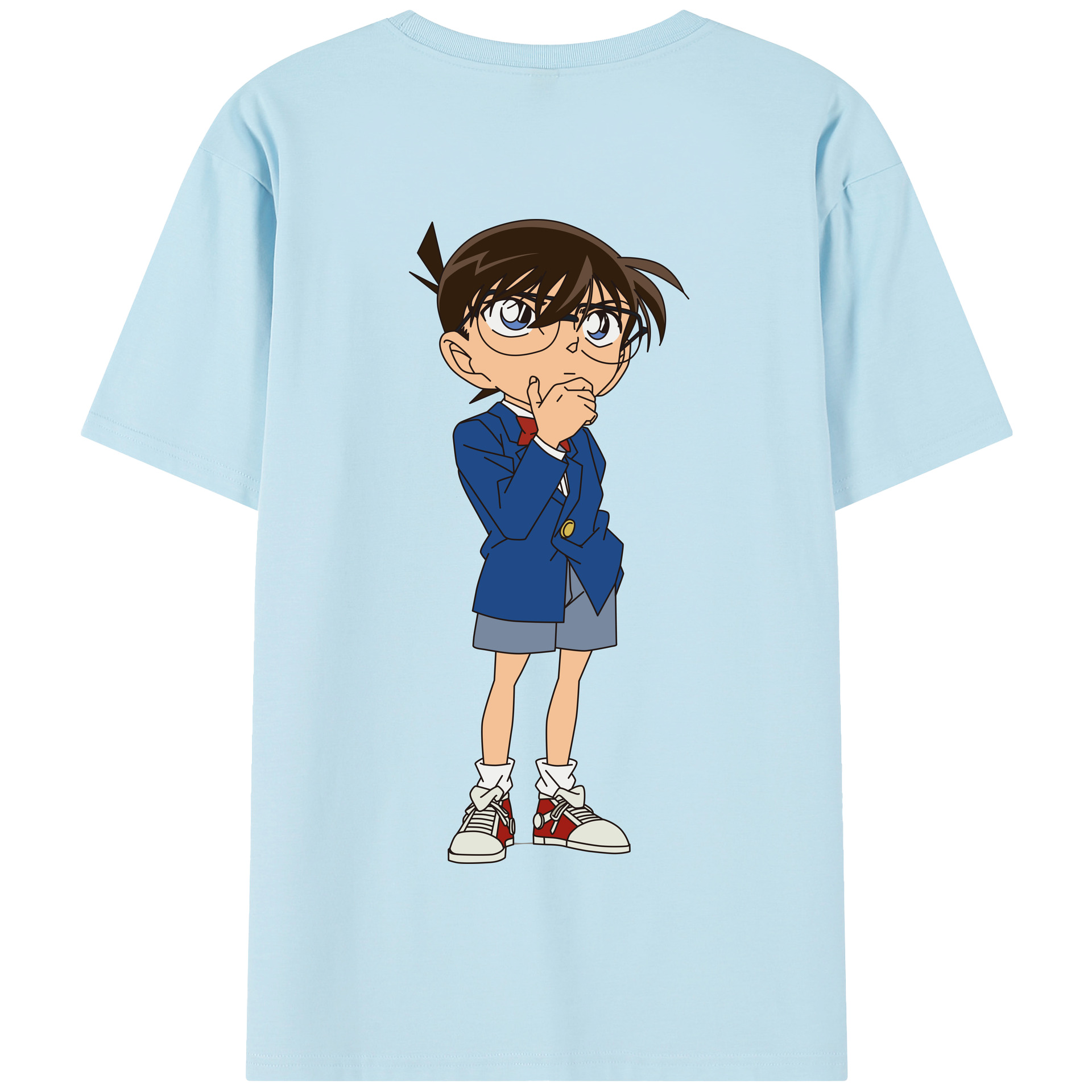 （画像用） 名探偵コナン 江戸川 コナン Detective Conan Conan Edogawa 綿100％半袖Tシャツ（背面プリント）